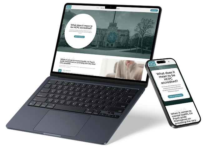 Website shown on a laptop and a phone