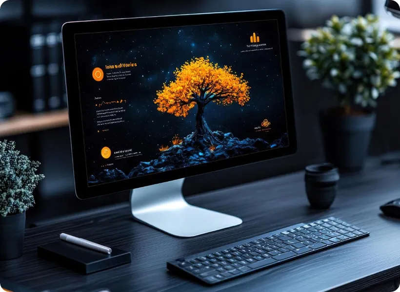 Website layout shown on a laptop and a phone