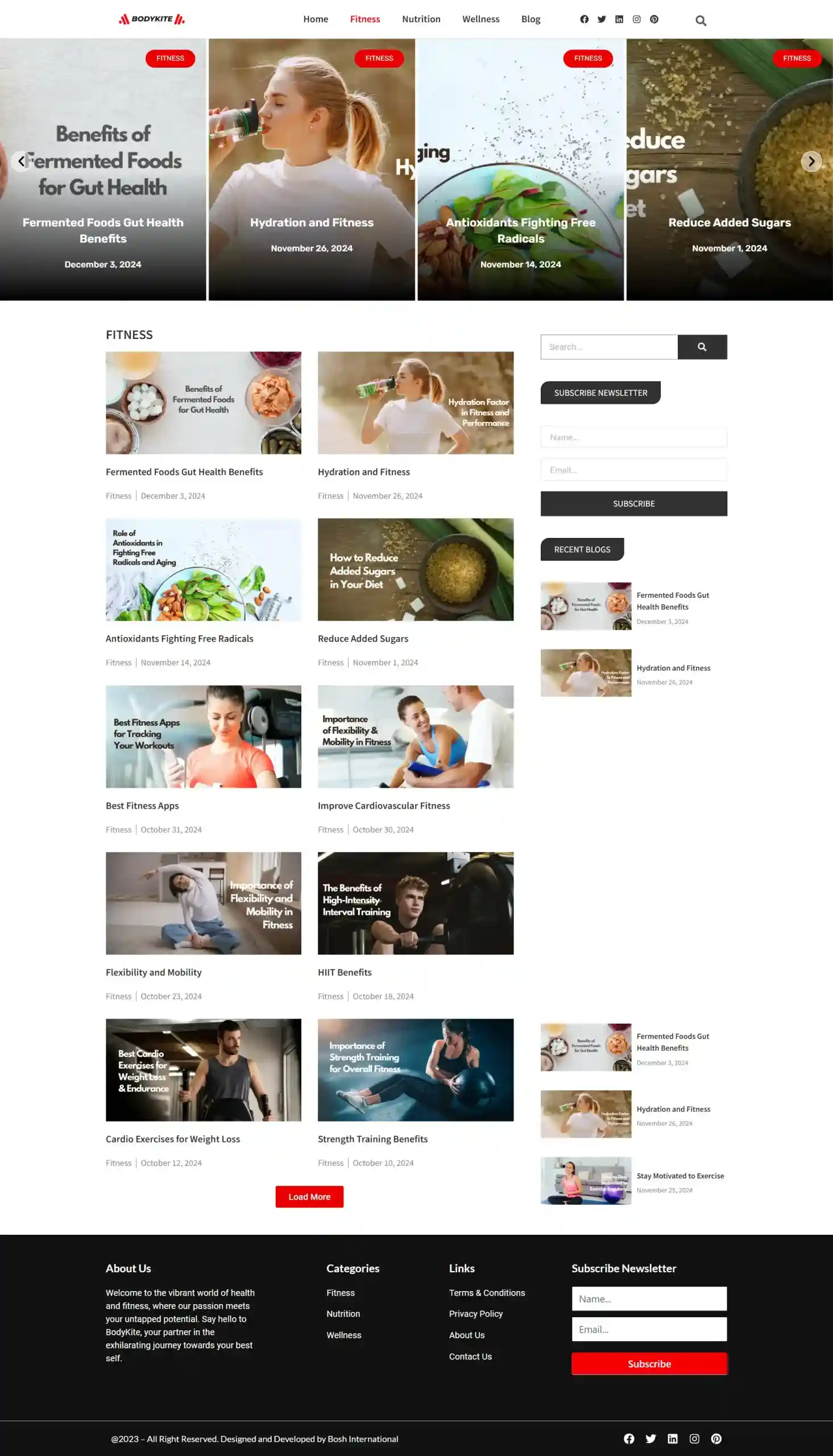 body kite fitness category page