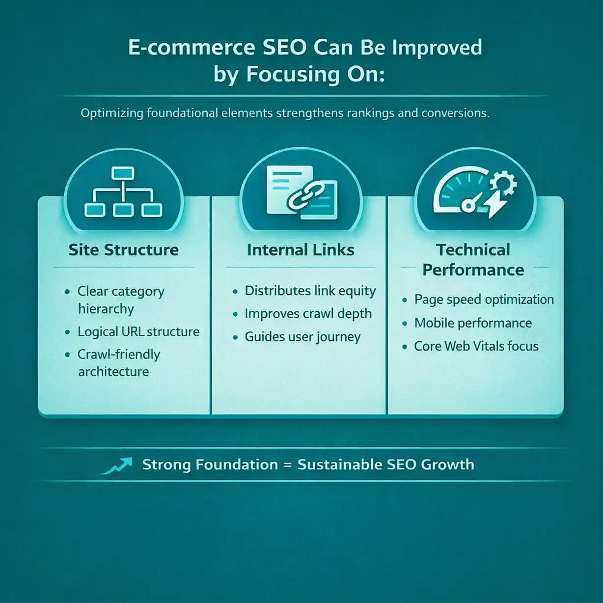 Ecommerce SEO can be improved by focusing on