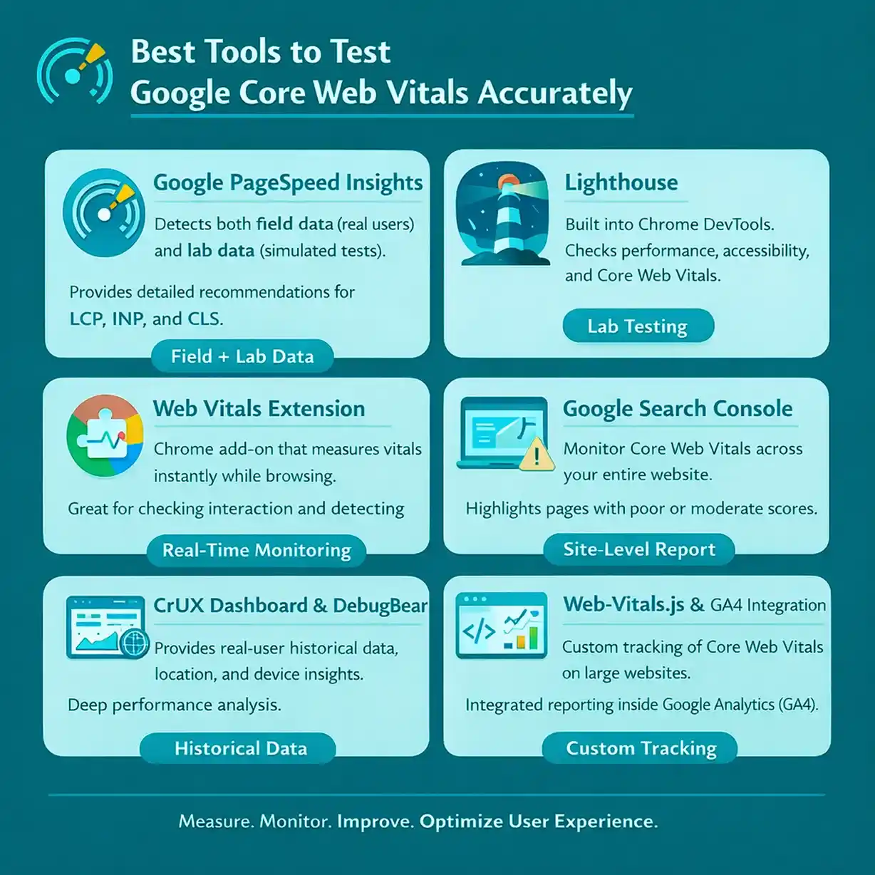 best tools to test google core web vitals accurately