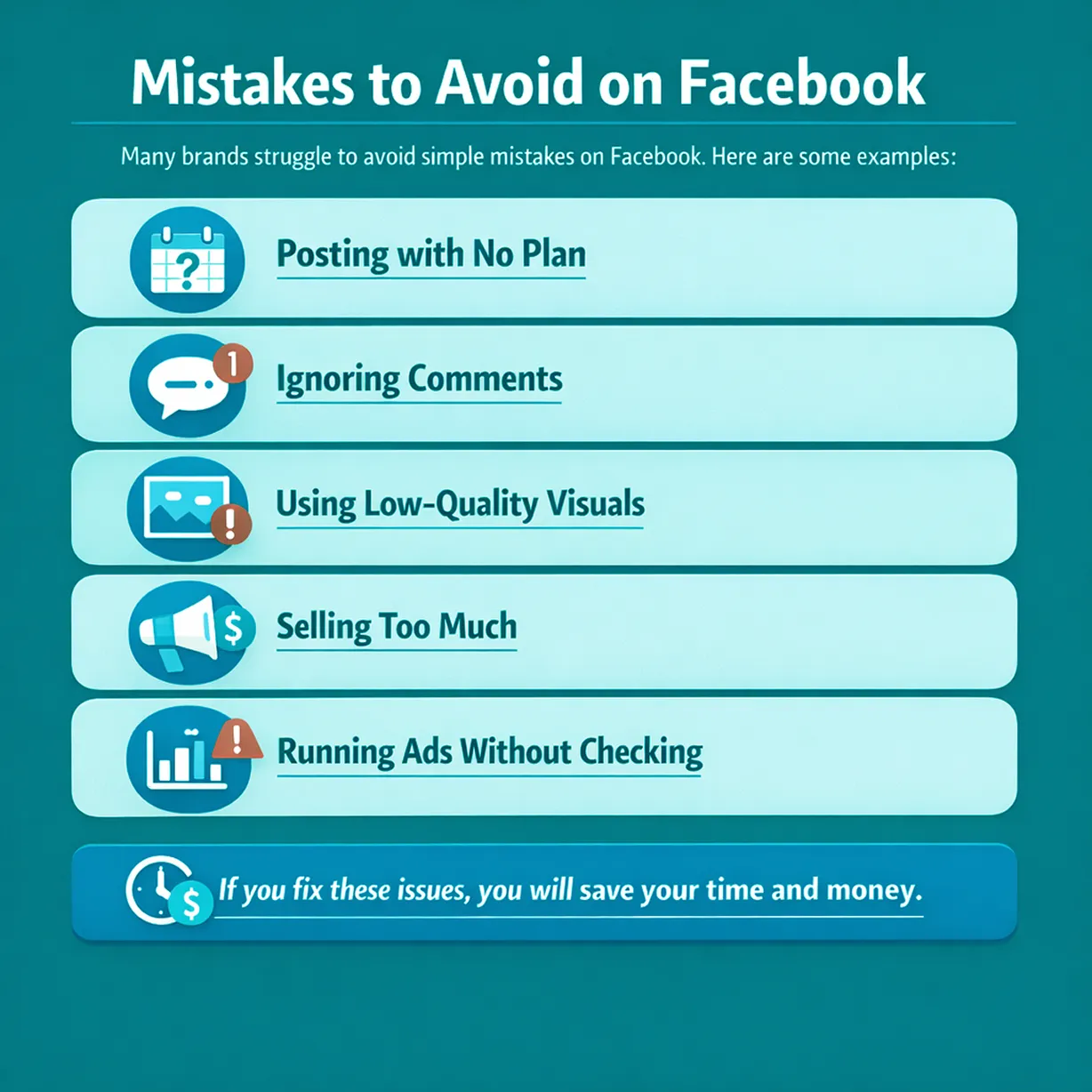 mistakes to avoid on facebook