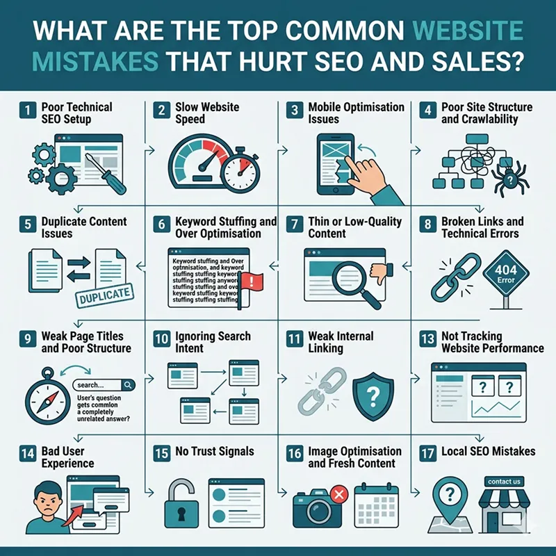 What Are the Top Common Website Mistakes That Hurt SEO and Sales