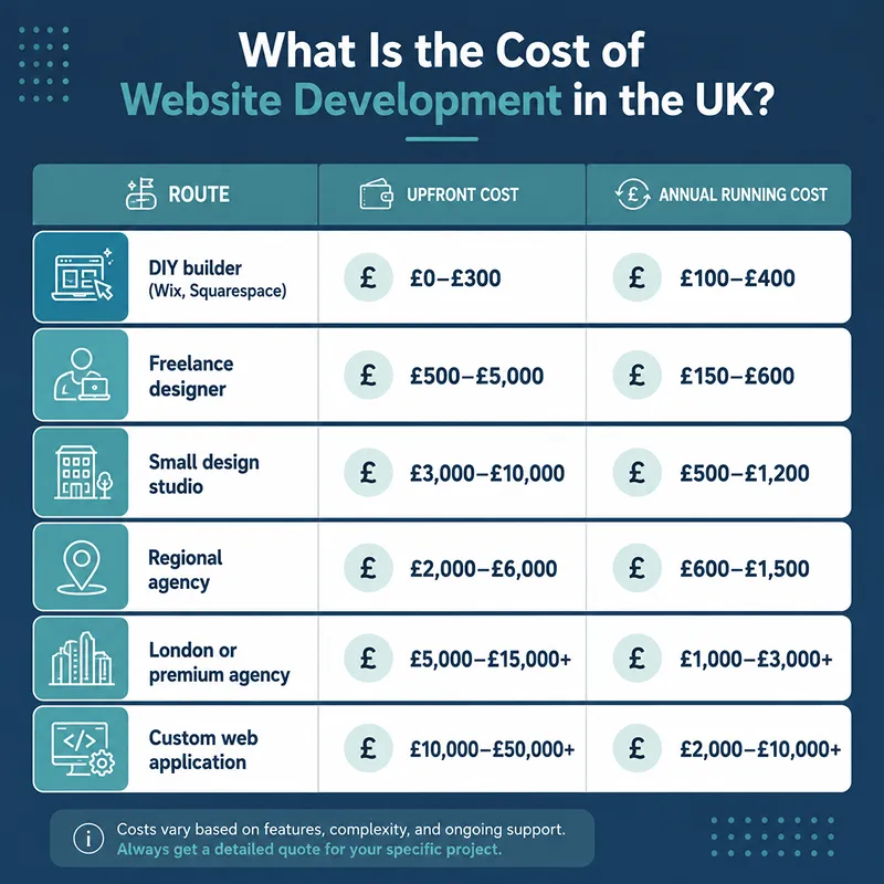 What is the cost of Website Development in the UK
