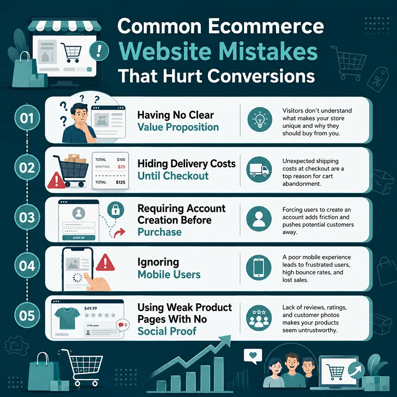 Common Ecommerce Website Mistakes That Hurt Conversions