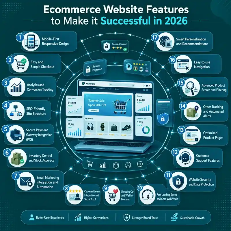 Ecommerce Website Features to Make it Successful in 2026